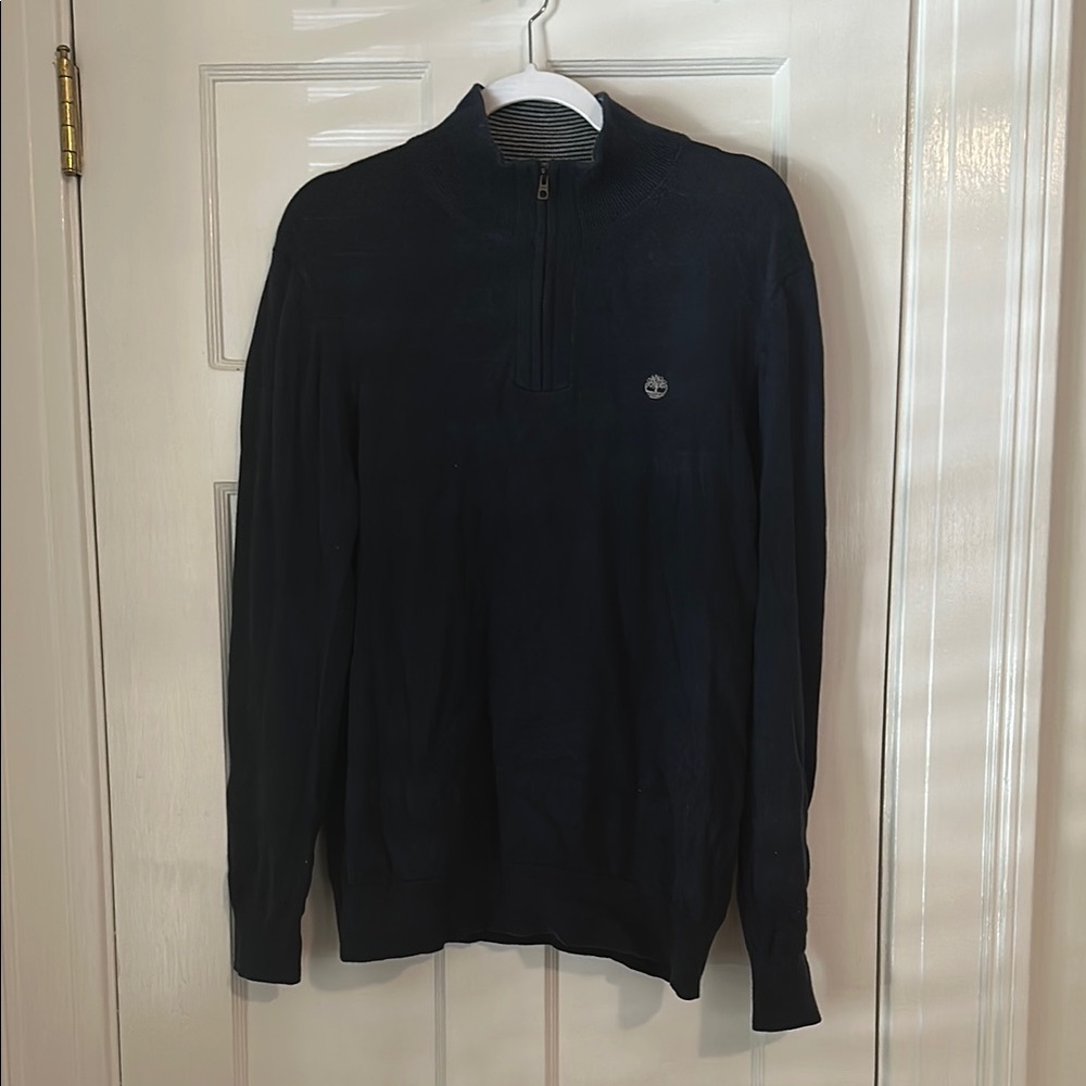Men's Navy Timberland Quarter-Zip Sweater